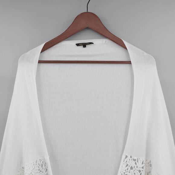 KOBI HALPERIN Open Front Cardigan Womens Small White Lace Crochet Wrap Draped - Picture 3 of 16
